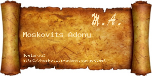 Moskovits Adony névjegykártya